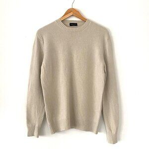 Roberto Collina Women's Wool & Cashmere Beige Crewneck Sweater Sz 52 Luxury Chic